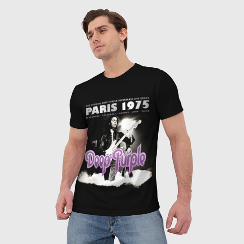 Мужская футболка 3D с принтом Deep Purple - Paris 1975, фото на моделе #1