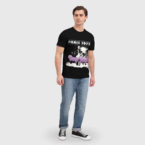 Мужская футболка 3D с принтом Deep Purple - Paris 1975, вид сбоку #3