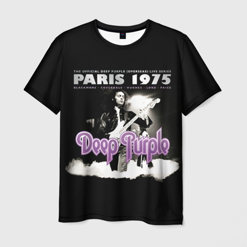 Мужская футболка 3D с принтом Deep Purple - Paris 1975, вид спереди #2