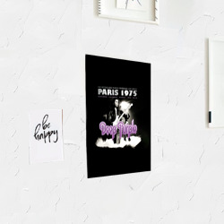 Постер с принтом Deep Purple - Paris 1975 для любого человека, вид спереди №3. Цвет основы: белый
