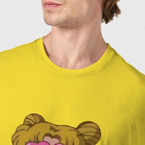 Мужская футболка хлопок Сейлор Мун влюбилась, цвет желтый - фото 6