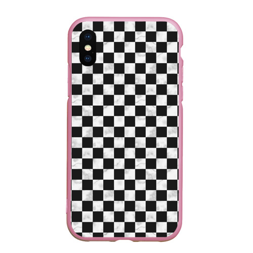 Чехол для iPhone XS Max матовый Шахматист, цвет розовый