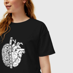 Женская футболка хлопок Oversize Сердце и Разум - фото 2