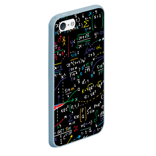 Чехол для iPhone 5/5S матовый Математика и функции, цвет голубой - фото 3
