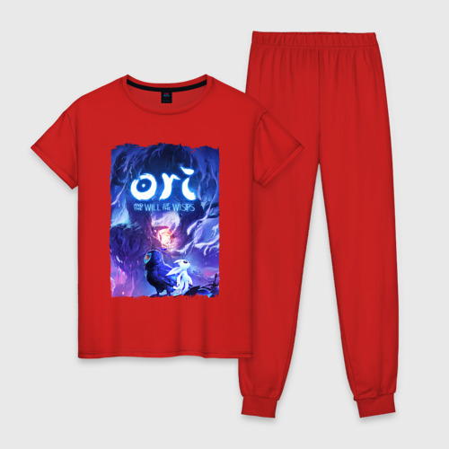 Женская пижама хлопок с принтом Ori | Ori and the Will of the, вид спереди #2