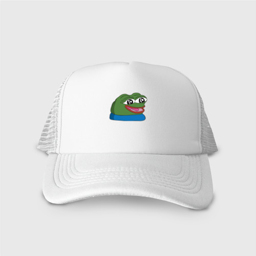 Кепка тракер с сеткой Pepe, pepe happy, Пепе хеппи, цвет белый