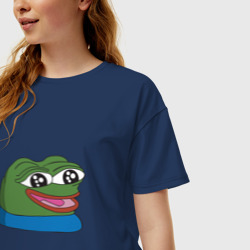 Женская футболка хлопок Oversize Pepe, pepe happy, Пепе хеппи - фото 2