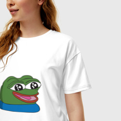 Женская футболка хлопок Oversize Pepe, pepe happy, Пепе хеппи - фото 2