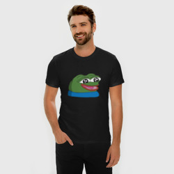 Мужская футболка хлопок Slim Pepe, pepe happy, Пепе хеппи - фото 2