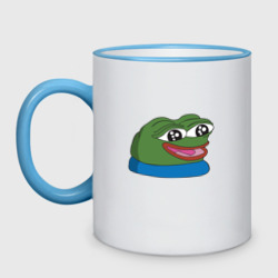 Кружка двухцветная Pepe, pepe happy, Пепе хеппи