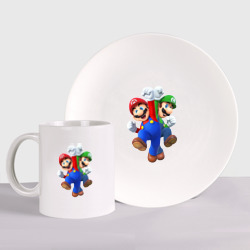 Набор: тарелка + кружка Mario Bros