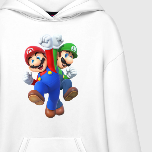 Худи SuperOversize хлопок Mario Bros, цвет белый - фото 3