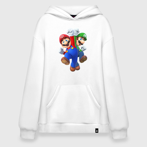 Худи SuperOversize хлопок Mario Bros, цвет белый