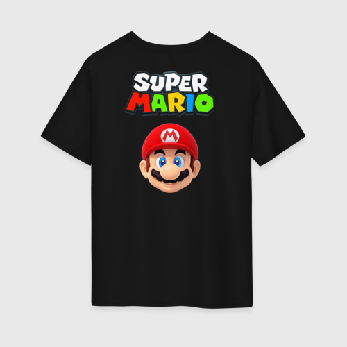 Женская футболка хлопок Oversize Mario Bros, цвет черный - фото 2