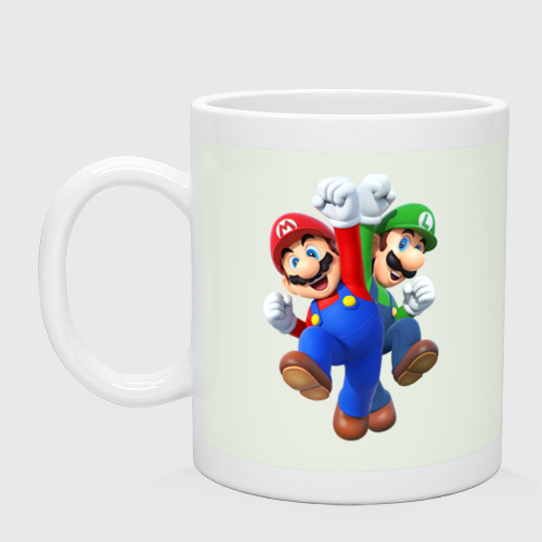 Кружка керамическая с принтом Mario Bros, вид спереди #2