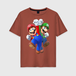 Женская футболка хлопок Oversize Mario Bros