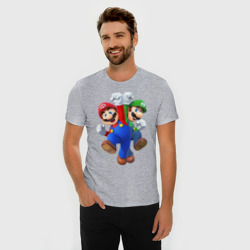 Мужская футболка хлопок Slim Mario Bros - фото 2