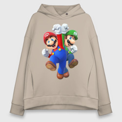 Женское худи Oversize хлопок Mario Bros