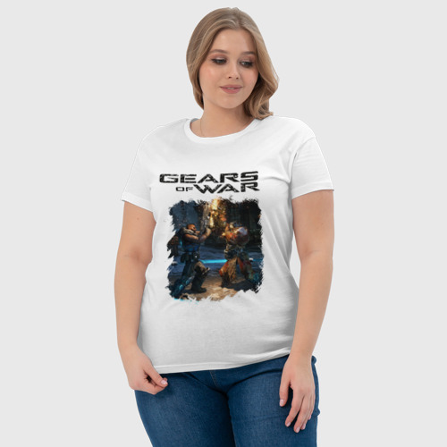 Женская футболка хлопок GEARS OF WAR |  GOW - фото 6