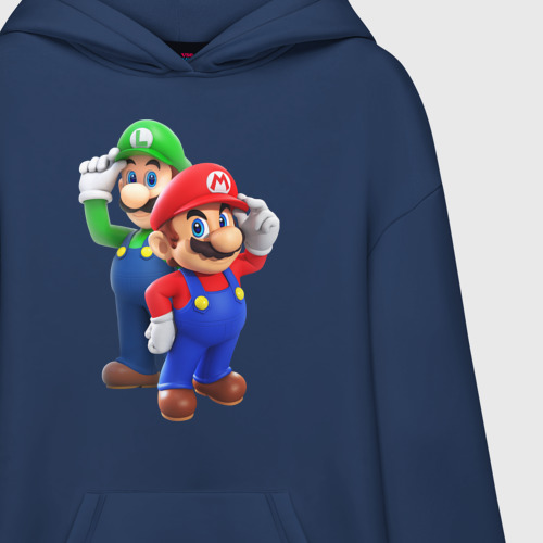 Худи SuperOversize хлопок Mario Bros, цвет темно-синий - фото 3