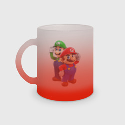 Кружка матовая стеклянная Mario Bros