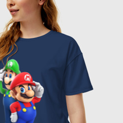 Женская футболка хлопок Oversize Mario Bros - фото 2