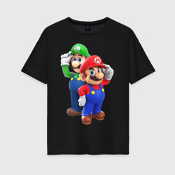 Женская футболка хлопок Oversize Mario Bros