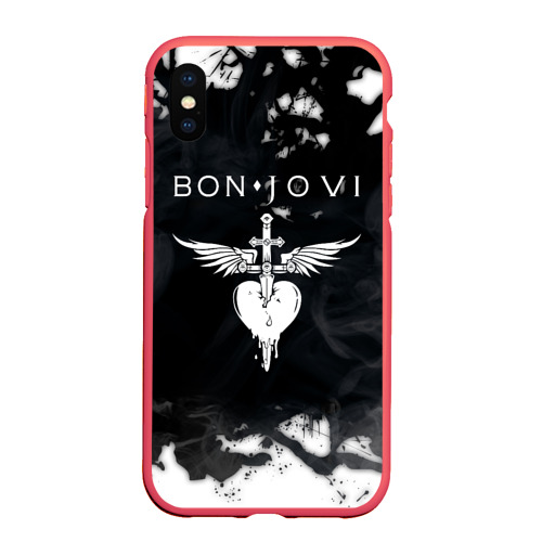 Чехол для iPhone XS Max матовый Bon Jovi Бон Джови, цвет красный