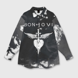 Женская рубашка oversize 3D Bon Jovi Бон Джови