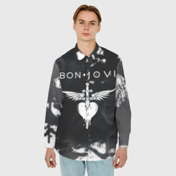 Мужская рубашка oversize 3D Bon Jovi Бон Джови - фото 2