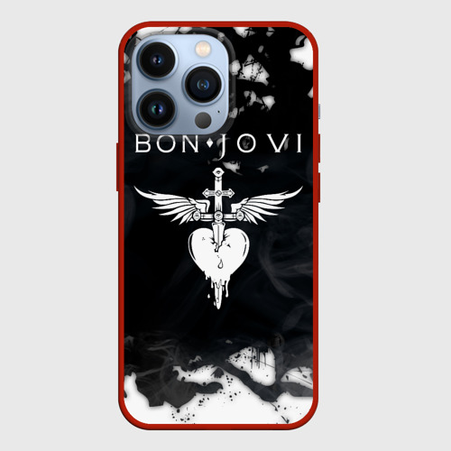 Чехол для iPhone 13 Pro Bon Jovi Бон Джови, цвет красный