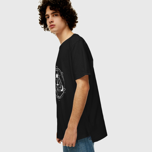 Мужская футболка хлопок Oversize с принтом Occult Mandala, вид сбоку #3