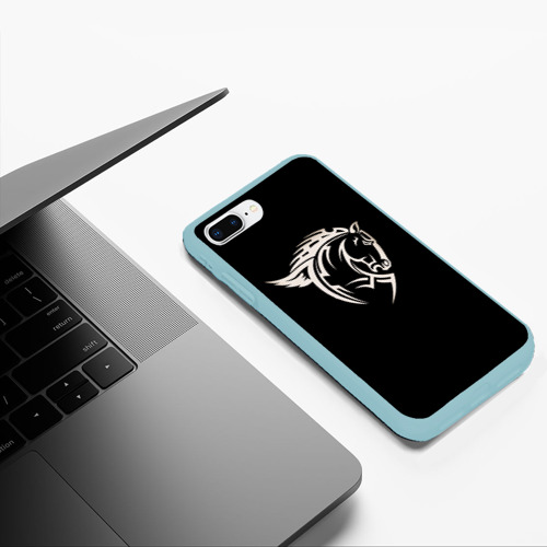 Чехол для iPhone 7Plus/8 Plus матовый Конь армейский, цвет мятный - фото 5