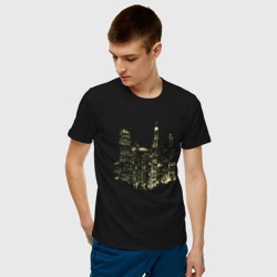 Мужская футболка хлопок Ночные огни мегаполиса - фото 2