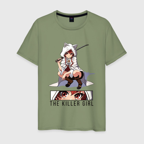 Мужская футболка хлопок Eris. The Killer girl, цвет авокадо
