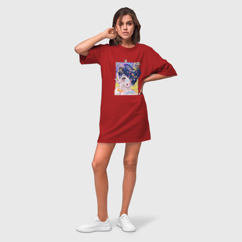 Платье-футболка хлопок Characters Wonder Egg Priority, цвет красный - фото 3
