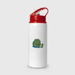 Бутылка для воды с трубочкой Pepe, pepe love, Пепе лов