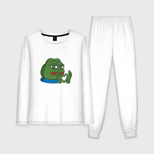 Женская пижама с лонгсливом хлопок Pepe, pepe love, Пепе лов, цвет белый