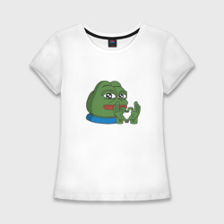 Женская футболка хлопок Slim Pepe, pepe love, Пепе лов