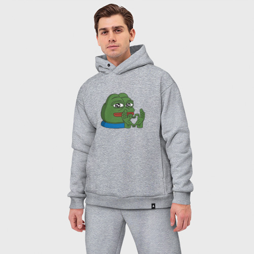 Мужской костюм oversize хлопок Pepe, pepe love, Пепе лов, цвет меланж - фото 3