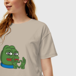 Женская футболка хлопок Oversize Pepe, pepe love, Пепе лов - фото 2