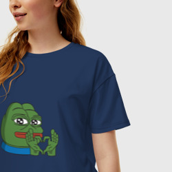 Женская футболка хлопок Oversize Pepe, pepe love, Пепе лов - фото 2