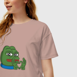 Женская футболка хлопок Oversize Pepe, pepe love, Пепе лов - фото 2