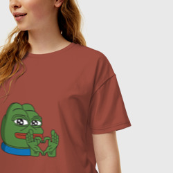 Женская футболка хлопок Oversize Pepe, pepe love, Пепе лов - фото 2