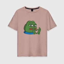 Женская футболка хлопок Oversize Pepe, pepe love, Пепе лов