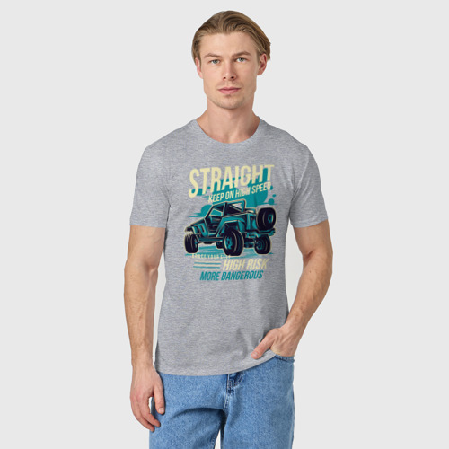 Мужская футболка хлопок Авто для пустыни, цвет меланж - фото 3