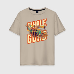 Женская футболка хлопок Oversize Боевой кит