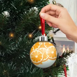 Ёлочный шар Апельсин orange - фото 2