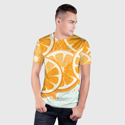 Мужская футболка 3D Slim Апельсин orange - фото 2