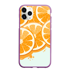Чехол для iPhone 11 Pro Max матовый Апельсин orange